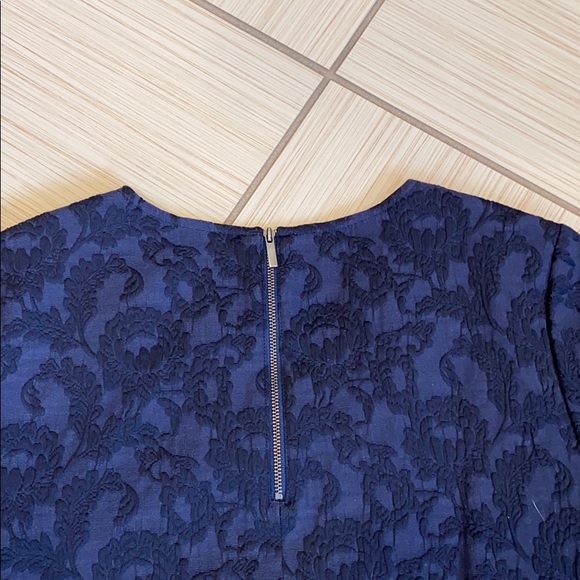 Halogen Navy Jacquard short sleeve Top - Picture 11 of 11